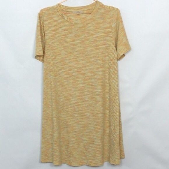 Chelsea&Violet Yellow Striped Short Sleeve Tee-Shirt Dress New Condition Medium - Picture 2 of 5